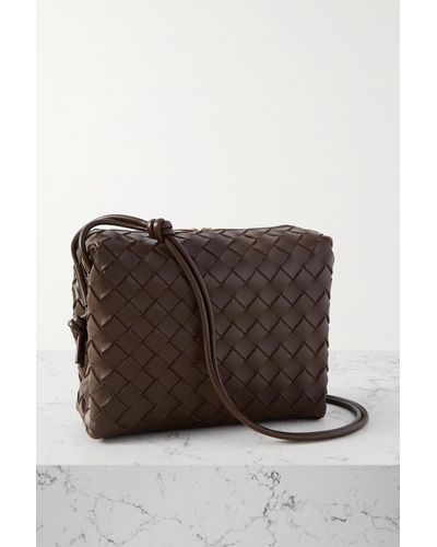 Bottega Veneta Loop Small Intrecciato Leather Shoulder Bag - Brown