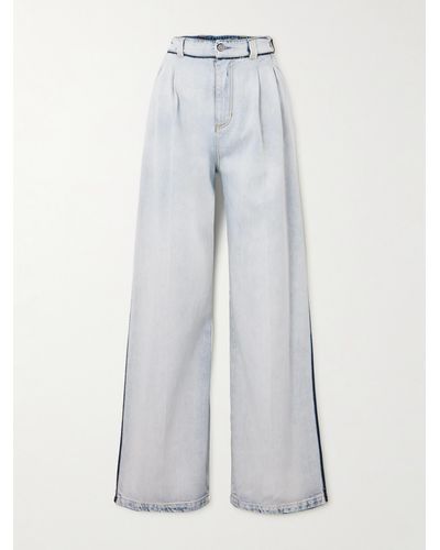 Maison Margiela Pleated Wide-leg Jeans - White
