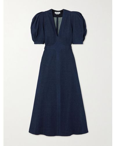 Gabriela Hearst Luz Denim Midi Dress - Blue