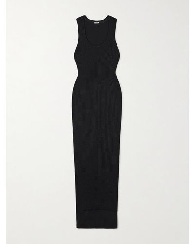 Jil Sander Ribbed Cotton Maxi Dress - Black