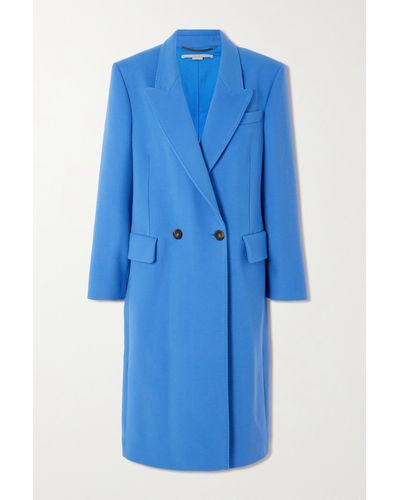 Stella McCartney Double-breasted Notch-lapel Wool Coat - Blue