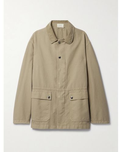 The Row Frank Oversized Corduroy-trimmed Cotton Jacket - Natural