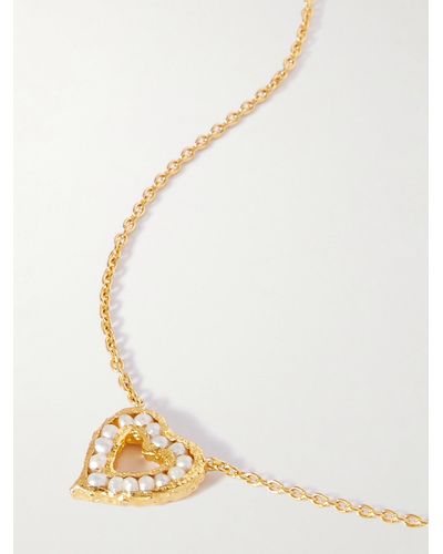 Pacharee Valentine Gold-plated Pearl Necklace - White