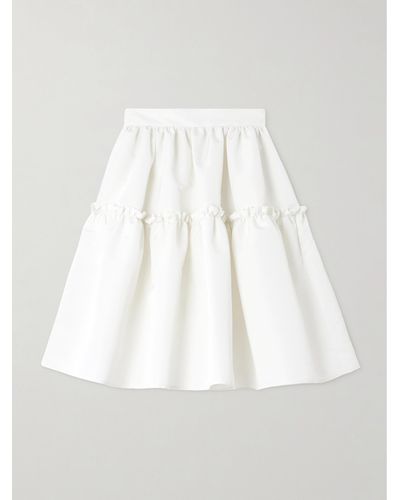 Nina Ricci Ruffled Recycled-taffeta Skirt - White