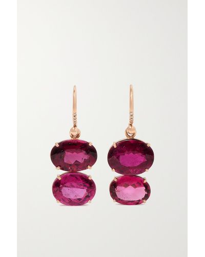 Irene Neuwirth Boucles D'oreilles En Or Rose 18 Carats (750/1000) Et Pierres Multiples Gemmy Gem