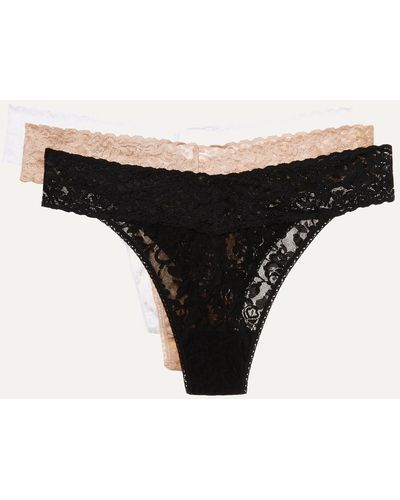 Hanky Panky + Net Sustain Signature Set Aus Drei Strings Aus Stretch-spitze - Schwarz