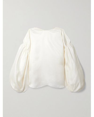 Khaite Quico Oversized-bluse Aus Seide - Weiß