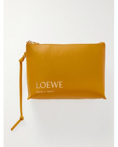 Loewe Clutch Aus Leder Mit Prägung - Mettallic
