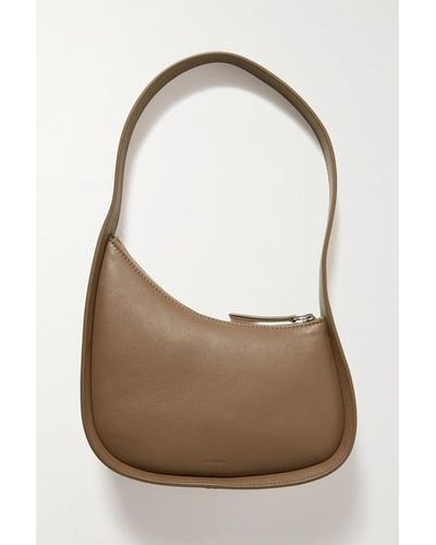 The Row Half Moon Leather Shoulder Bag - Brown