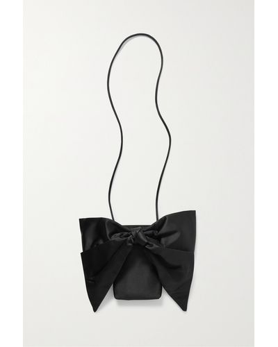 Loeffler Randall Violet Bow-embellished Satin Shoulder Bag - Black