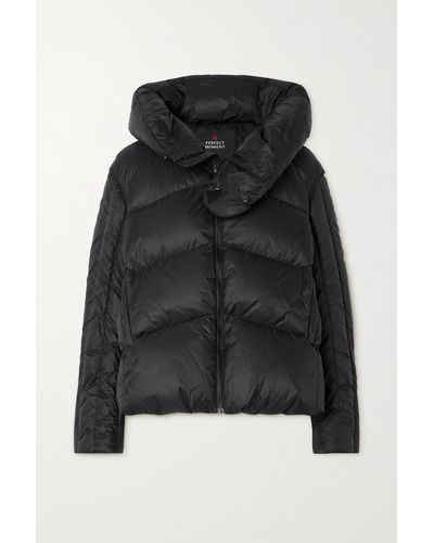 Perfect Moment Orelle Quilted Hooded Down Ski Jacket - Black