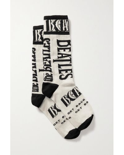 Stella McCartney + The Beatles Get Back Socken Aus Baumwolle Mit Intarsienmuster - Weiß