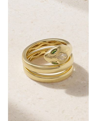 Anita Ko Snake Coil 18-karat Gold, Diamond And Emerald Pinky Ring - Metallic