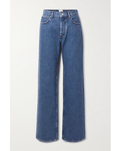 Anine Bing Hugh High-rise Straight-leg Organic Jeans - Blue