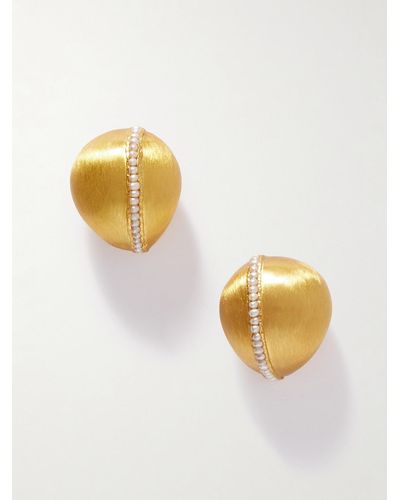 Pacharee Vergoldete Ohrringe Mit Perlen - Mettallic