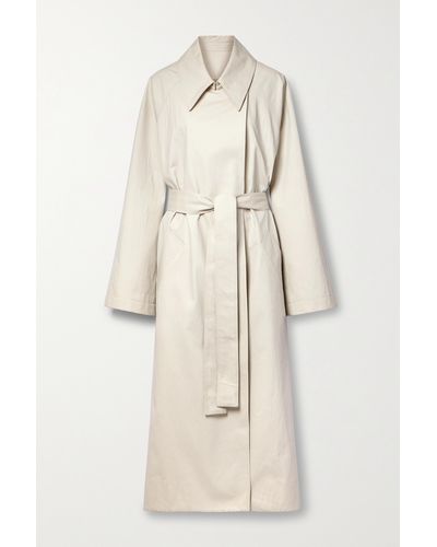 Khaite Minnie Belted Cotton-blend Twill Trench Coat - Natural