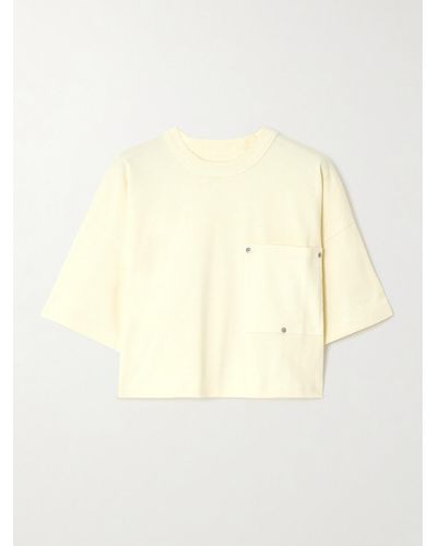 Bottega Veneta Cropped Cotton-jersey T-shirt - Natural