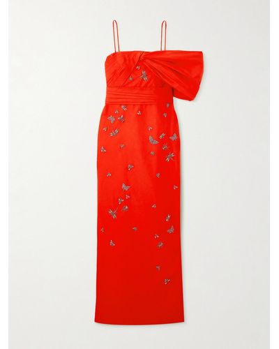 Erdem Embellished Cotton-faille Gown - Red