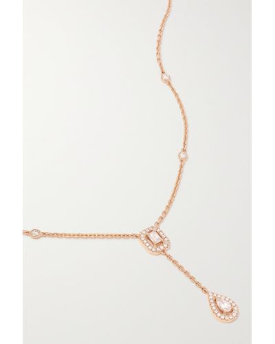 Messika My Twin Tie 18-karat Rose Gold Diamond Necklace - Natural