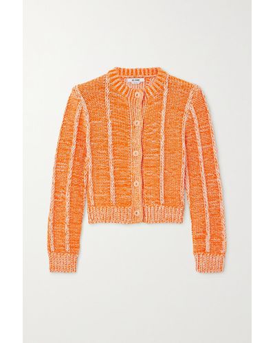RE/DONE Two-tone Ribbed Cotton Cardigan - Orange
