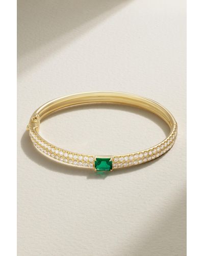 Anita Ko Gia 18-karat Gold, Diamond And Emerald Bracelet - Metallic