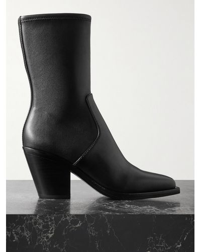 Loeffler Randall Reese Leather Ankle Boots - Black