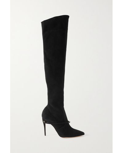 Jennifer Chamandi Alessandro 105 Suede Over-the-knee Boots - Black