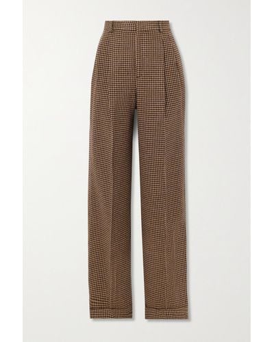 Polo Ralph Lauren Houndstooth Tweed Straight-leg Pants - Brown