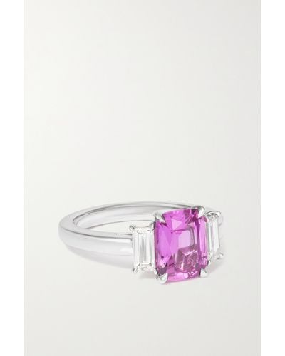 Bayco Platinum, Sapphire And Diamond Ring - Pink