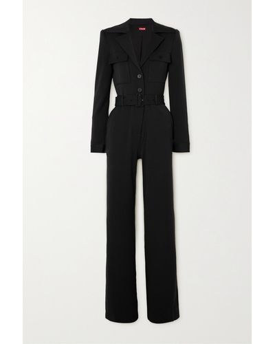 STAUD Ramble Belted Woven Jumpsuit - Black