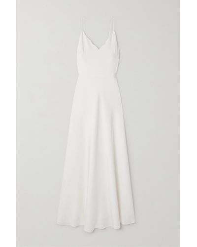 Chloé + Atelier Jolie Scalloped Silk-cady Gown - White