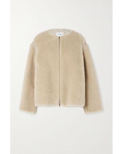 Max Mara Panno Alpaca, Wool And Silk Teddy Jacket - Natural