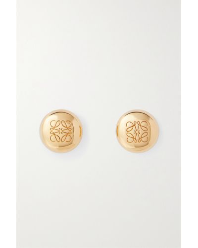Loewe Anagram Pebble Gold-plated Earrings - Natural