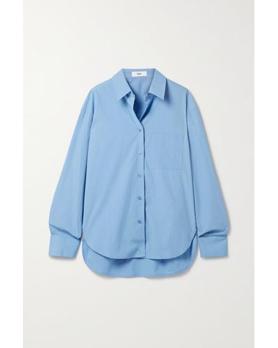 Frankie Shop Lui Organic Cotton-poplin Shirt - Blue