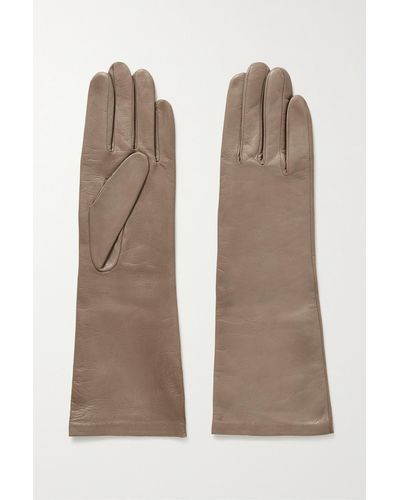 Agnelle Celia Leather Gloves - Brown