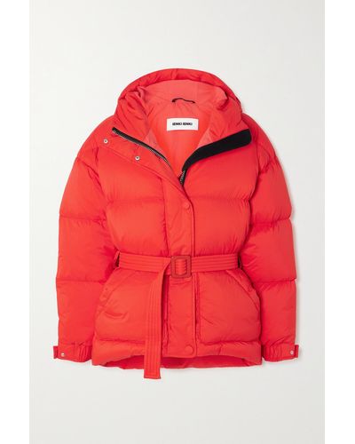 Ienki Ienki Michlin Hooded Belted Quilted Shell Down Jacket - Red