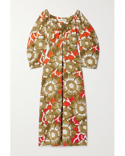 Mara Hoffman + Net Sustain Ophelia Floral-print Hemp Maxi Dress - Red