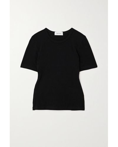 Matteau T-shirt En Jersey De Coton Biologique Stretch - Noir