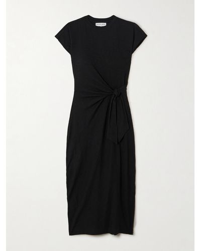 Apiece Apart + Net Sustain Vanina Wrap-effect Organic Cotton Midi Dress - Black