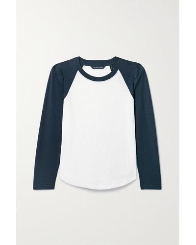 Veronica Beard Mason T-shirt Aus Flammgarn-jersey Aus Baumwolle - Blau