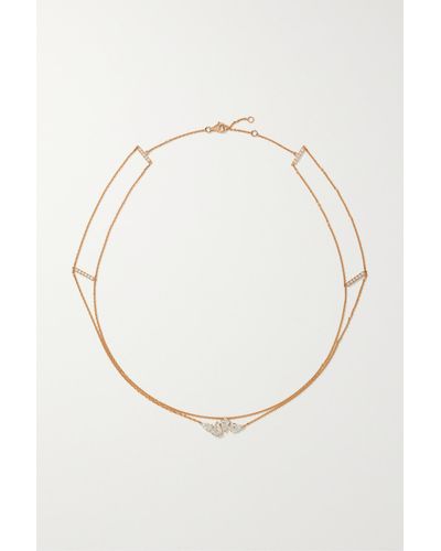 Repossi Serti Sur Vide 18-karat Rose Gold Diamond Necklace - White