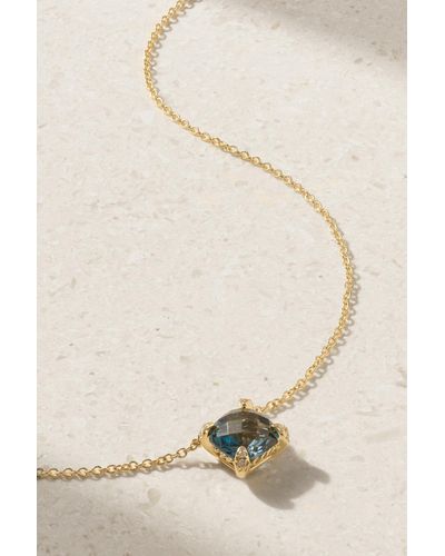 David Yurman Petite Châtelaine 18-karat Gold, Topaz And Diamond Necklace - Natural