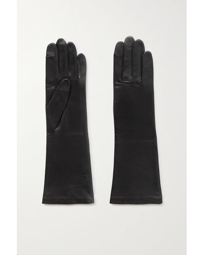 Agnelle Celia Leather Gloves - Black