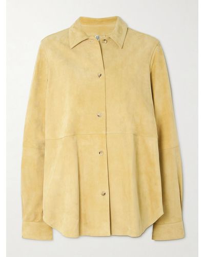 Totême Paneled Suede Shirt - Yellow