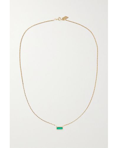 Loren Stewart 10-karat Gold Agate Necklace - White