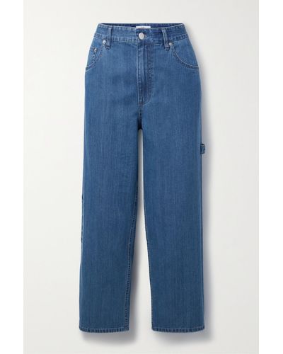 Tibi Mid-rise Wide-leg Jeans - Blue