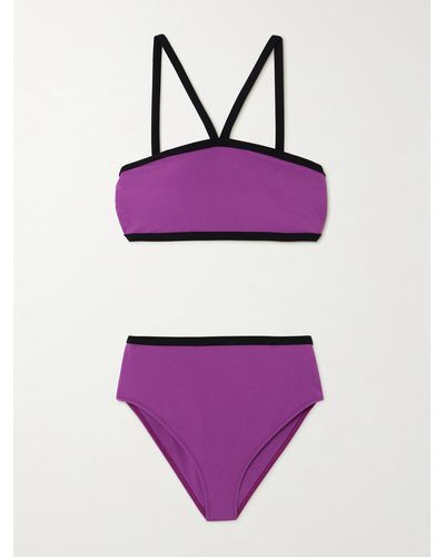 Lisa Marie Fernandez + Net Sustain Zweifarbiger Bikini Aus Crêpe - Lila