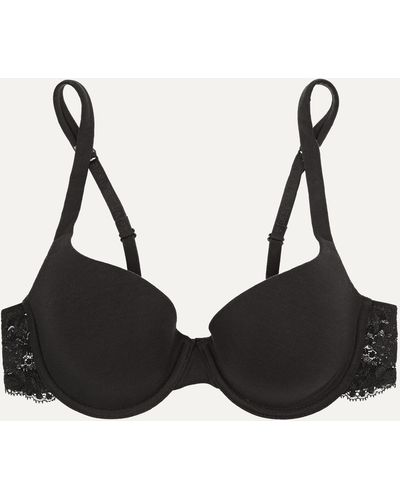 La Perla Souple Lace-trimmed Stretch Cotton-blend Jersey Contour Bra - Black