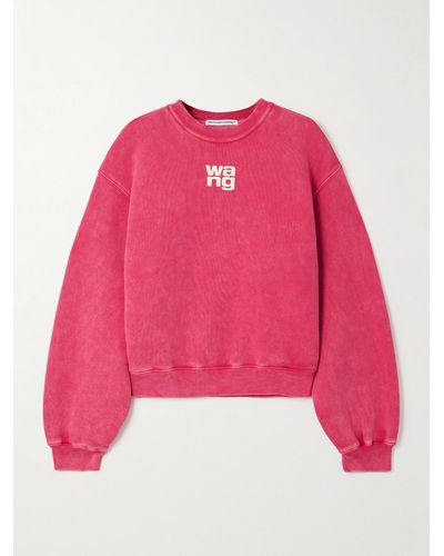 T By Alexander Wang Sweat En Jersey De Coton Mélangé Imprimé - Rose