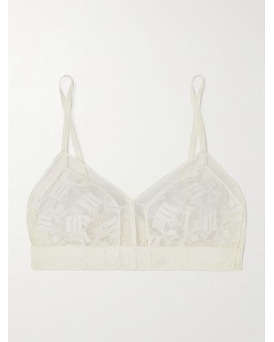Luxury Stretch Tulle Triangle Bra in Off-White